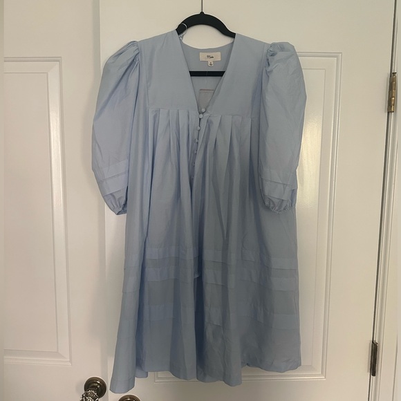 NWOT Blue Mable Puff Sleeve Mini Dress - Picture 2 of 3